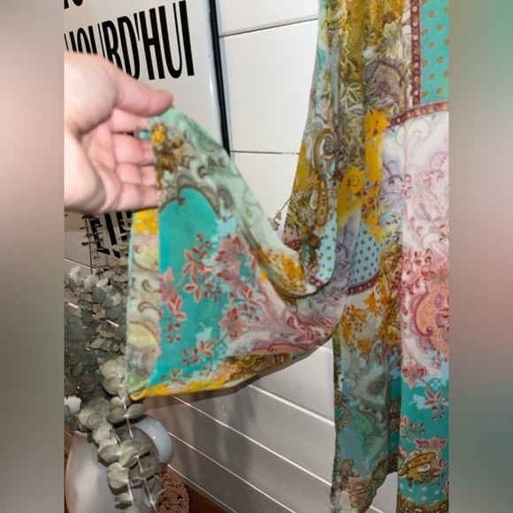 ZARA light colorful printed blouse size  M - Picture 5 of 5